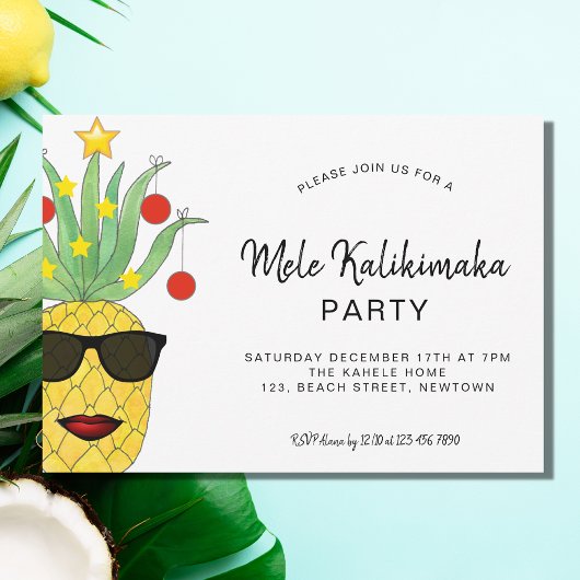 Invitation Fête Mele Kalikimaka Ananas