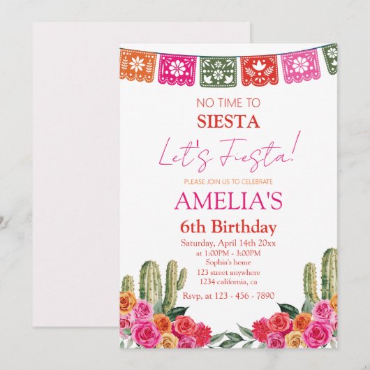 Invitation Fête mexicaine (Devant / Derrière)