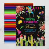 Invitation Fête mexicaine Cactus Navideña Posada Noël (Devant / Derrière)