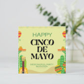 Invitation Fête mexicaine Cactus Pool Party Cinco De Mayo (Debout devant)