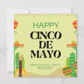 Invitation Fête mexicaine Cactus Pool Party Cinco De Mayo (Devant)