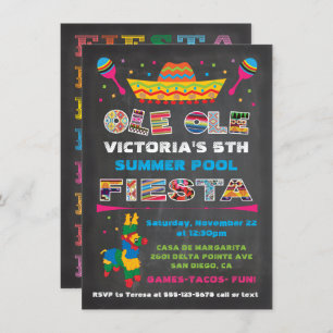 Invitation Fête mexicaine Chalkboard Anniversaire