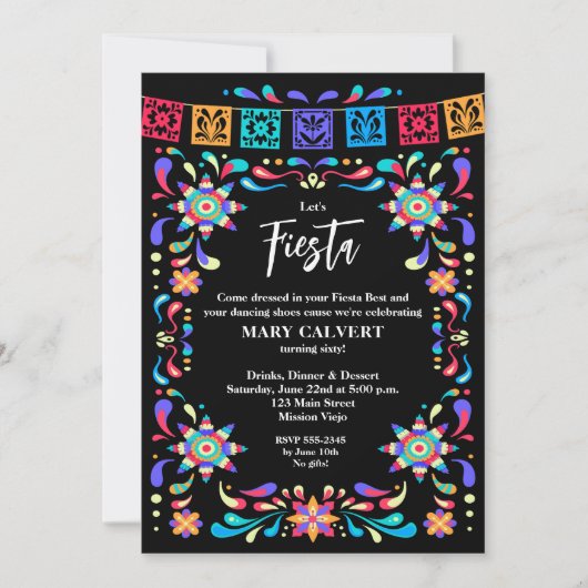 Invitation Fête mexicaine Cinco de Mayo (Devant)