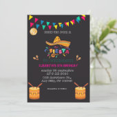 Invitation Fête mexicaine colorée (Debout devant)