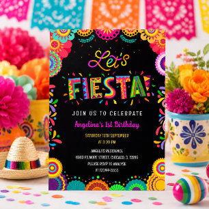 Invitation Fête Mexicaine Colorée Anniversaire