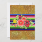 Invitation Fête mexicaine colorée Anniversaire Fille rouge (Dos)