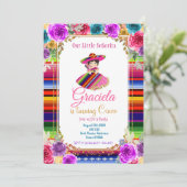 Invitation Fête mexicaine colorée Anniversaire Gold Girl (Debout devant)
