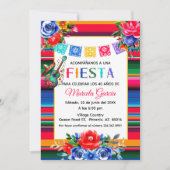 Invitation Fête mexicaine colorée fête d'anniversaire espagno (Devant)