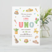 Invitation Fête mexicaine colorée Premier anniversaire (Debout devant)