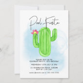 Invitation Fête mexicaine d'anniversaire Cactus Pool Party to (Devant)