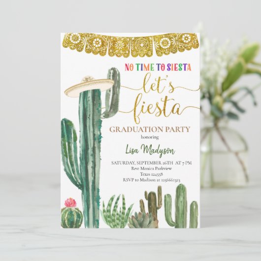 Invitation Fête mexicaine de Cactus (Debout devant)