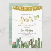 Invitation Fête mexicaine de Cactus  (Devant / Derrière)