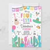Invitation Fête mexicaine de quatre-Esta fête d'anniversaire (Devant)