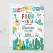 Invitation Fête mexicaine de quatre-Esta fête d'anniversaire (Devant)