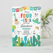Invitation Fête mexicaine de quatre-Esta fête d'anniversaire (Debout devant)