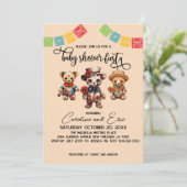 Invitation Fête mexicaine du Baby shower mort Fiesta (Debout devant)