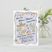 Invitation Fête mexicaine funky dessinée à la main (Debout devant)