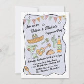 Invitation Fête mexicaine funky dessinée à la main (Devant)