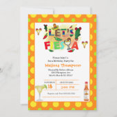 Invitation Fête mexicaine jaune et orange (Devant)
