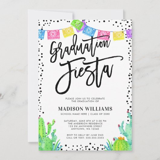 Invitation Fête mexicaine moderne (Devant)