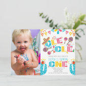 Invitation Fête mexicaine photo de premier anniversaire (Debout devant)