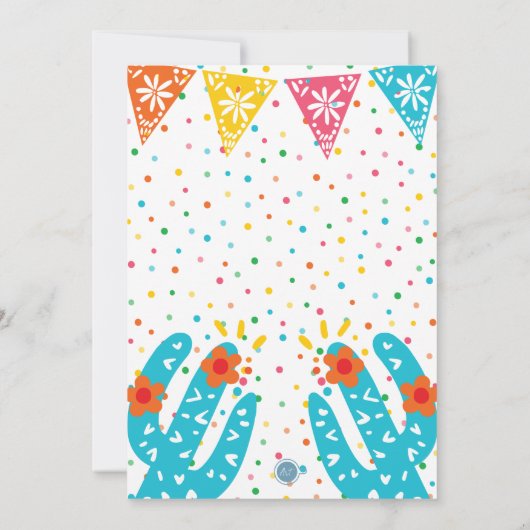 Invitation Fête mexicaine Premier anniversaire (Dos)