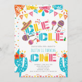 Invitation Fête mexicaine Premier anniversaire (Devant / Derrière)