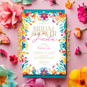 Invitation Fête Mexicaine Rose Fleurs Jaunes Enterrement de V