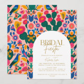 Invitation Fête Mexicaine Rose Florale Mariage Fête de Mariag (Devant / Derrière)