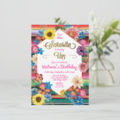 Invitation Fête mexicaine Señorita 1er Uno Anniversaire (Debout devant)