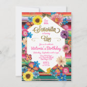 Invitation Fête mexicaine Señorita 1er Uno Anniversaire (Devant)