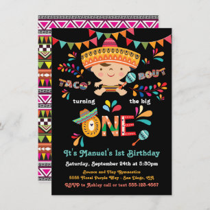 Invitation Fête mexicaine Taco à un 1er anniversaire