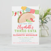 Invitation Fête mexicaine Taco Trois ans (Debout devant)