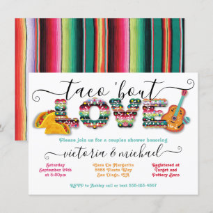 Invitation Fête mexicaine Taco'bout Love douche pour couples