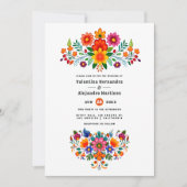 Invitation Fête mexicaine vibrante Mariage floral (Devant)