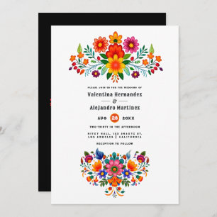 Invitation Fête mexicaine vibrante Mariage floral