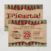 Invitation Fête mexicaine vintage 50e anniversaire (Devant / Derrière)