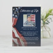Invitation Fête militaire de la vie Photos USA Drapeau (Debout devant)