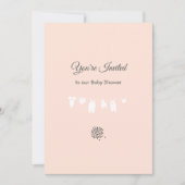 Invitation Fête minimale bébé fille pêche clair (Devant)