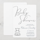 Invitation Fête minimale pour bébé (Devant / Derrière)