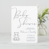 Invitation Fête minimale pour bébé (Debout devant)