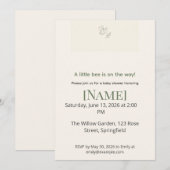 Invitation Fête minimale pour bébé abeille à miel, modifiable (Devant / Derrière)