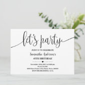 Invitation Fête Minimaliste Anniversaire Tout Âge (Debout devant)