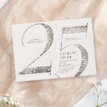 Invitation Fête minimaliste moderne tout blanc 25e anniversai<br><div class="desc">Moderne minimaliste invitation de fête de 21e anniversaire comprend la fausse crème élégante blanc parties scintillant numéro 25 et vos détails de fête en fusain noir classique serif police sur crème légère arrière - plan, simple et élégant, grand jalon adulte grand blanc invitation de fête d'anniversaire. la couleur arrière -...</div>