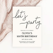Invitation Fête moderne 100e anniversaire