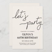 Invitation Fête moderne 60e anniversaire (Devant / Derrière)