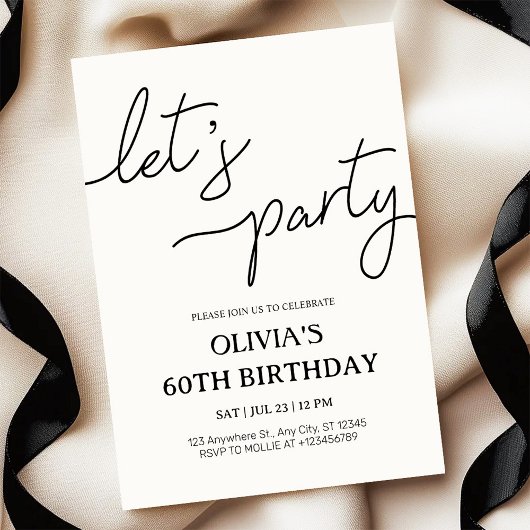 Invitation Fête moderne 60e anniversaire