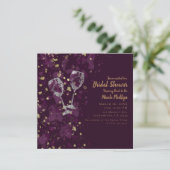 Invitation Fête Moderne au Vin Rouge Éclaboussé de Pourpre et (Debout devant)