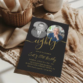 Invitation Fête Moderne de 80 Ans 2 Photos