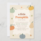 Invitation Fête Moderne de Bébé Citrouille Automne (Devant)
